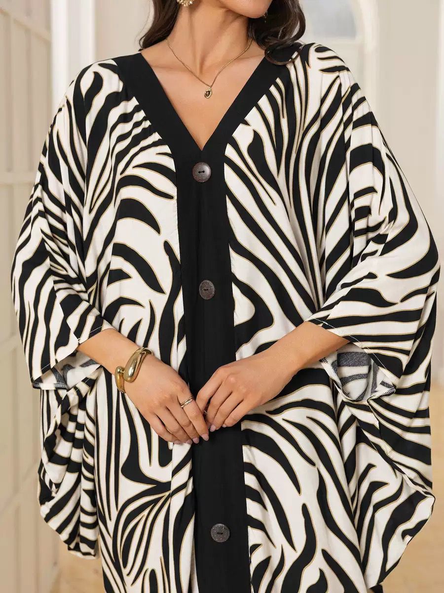 Zebra Elegance Kaftan