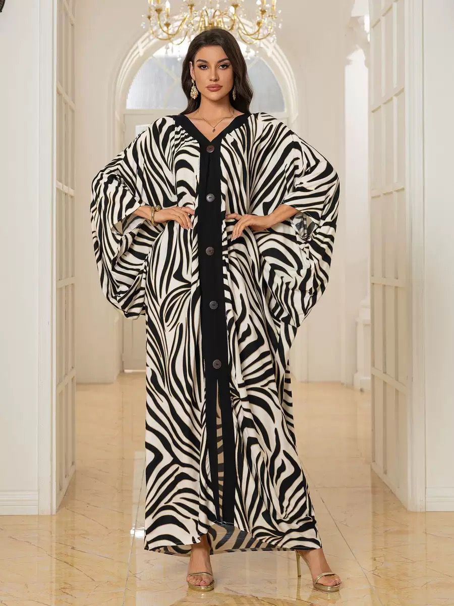 Zebra Elegance Kaftan