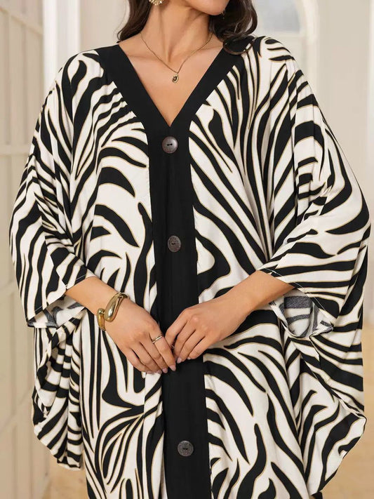 Zebra Elegance Kaftan